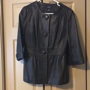 Alfani Black Leather 3/4 Sleeve Jacket Size Small